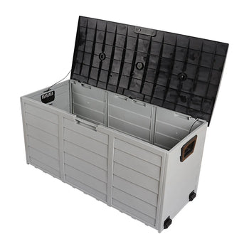 All Weather Deck Box Storage w/ Wheel Backyard Patio Outdoor