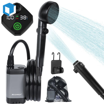 Rechargeable Camping Shower Pump with Display Filter & 4 Modes