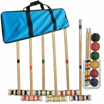 Outdoor Croquet Set for 6 Players with Mallets Balls & Carry Bag