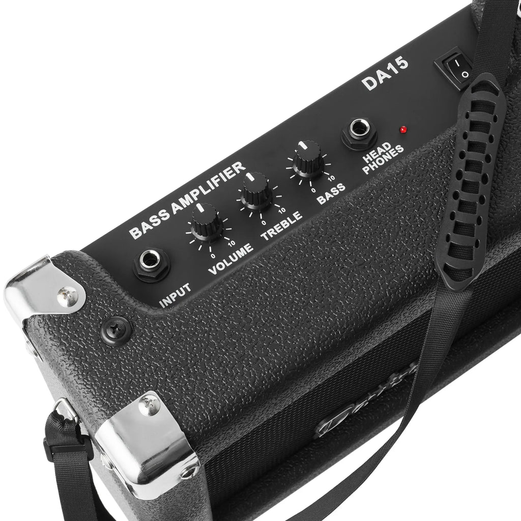 Portable 15-Watt Bass Guitar Amplifier Black