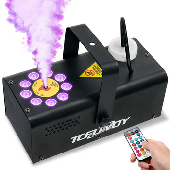 500W RGB LED Fog Machine with Remote 12 Colors for Party & Stage