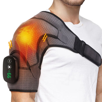 Rechargeable Heated Shoulder Massager with 3 Vibration & Heat Levels