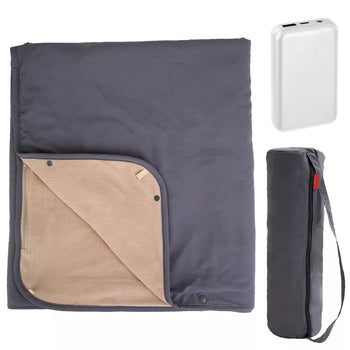 Portable Heated Electric Blanket with 10000mAh Power Bank