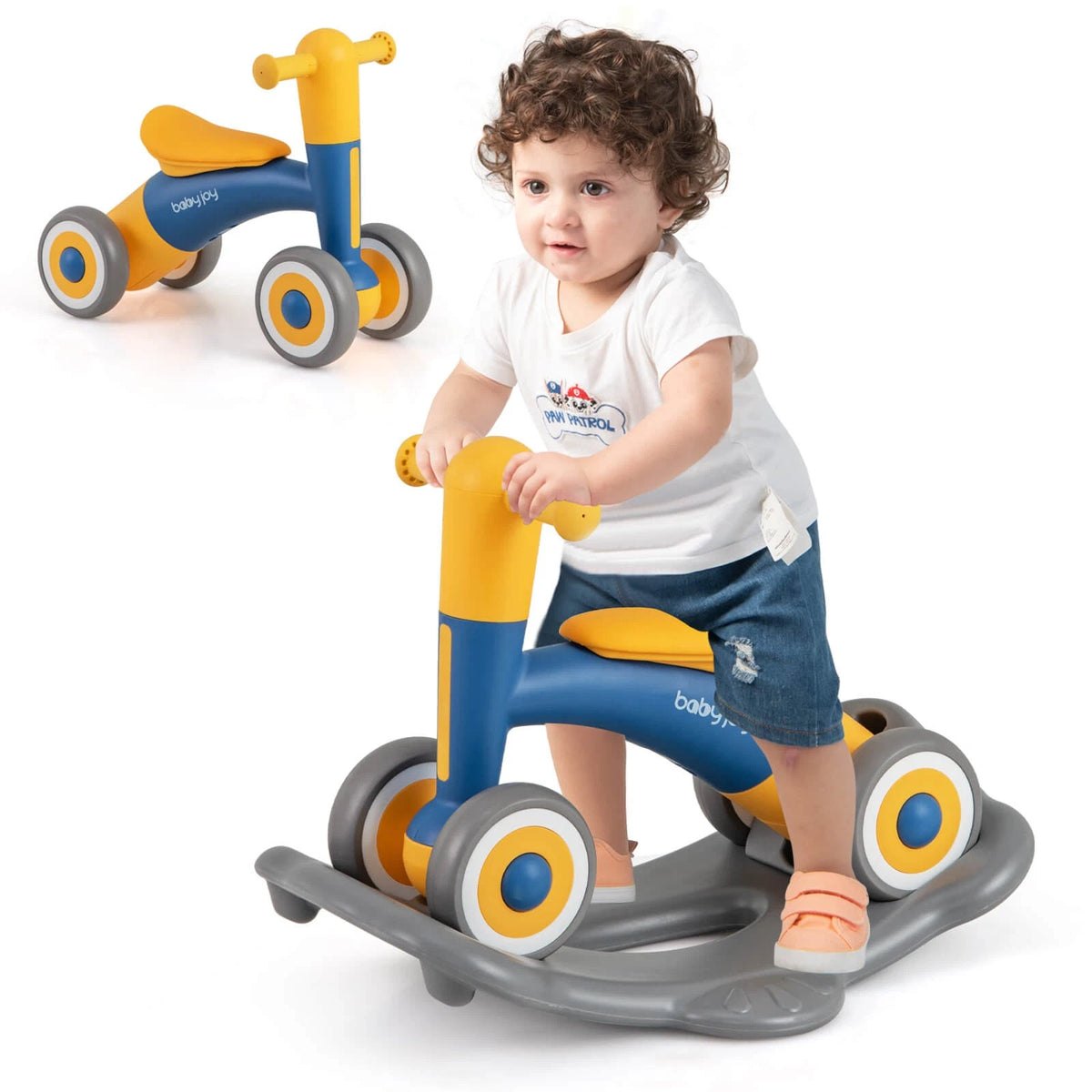 3-in-1 Rocking Horse with Adjustable Seat Balance Bike & Board