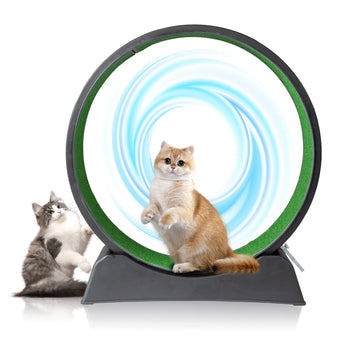 31.5in Cat Exercise Wheel with Safety Lock, Quiet Rollers, and Scratch Pad