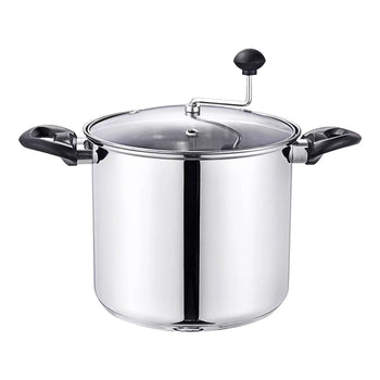 Stainless Steel Stovetop Popcorn Popper with Stirring Rod, 4.5L