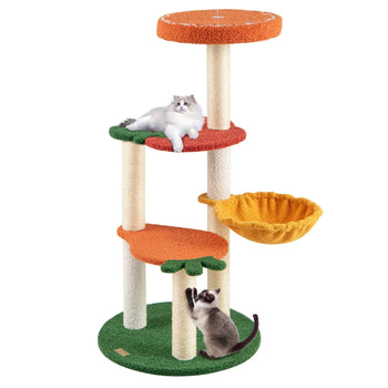 Cat Tree with Hammock, Scratching Posts & Perch Colorful