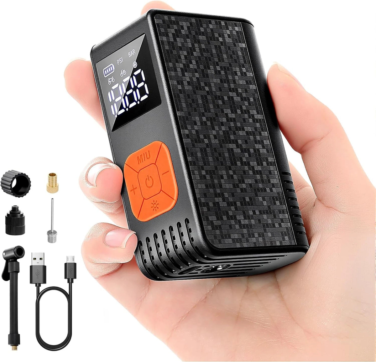 Portable Electric Air Pump 150PSI Bike Tire Inflator Mini Tool