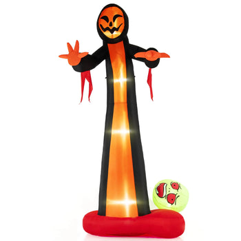 12FT Giant Grim Reaper Inflatable with Skull, LED Lights & Blower
