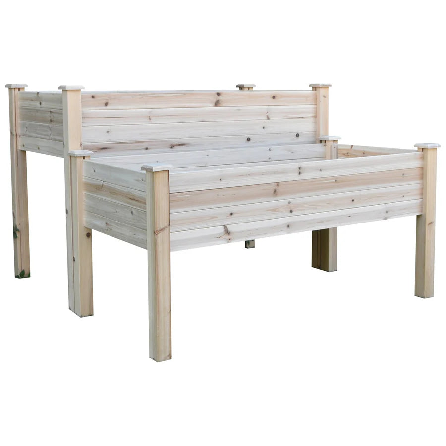 2-Tier Wooden Raised Garden Bed Planter Box with Drainage Outdoors
