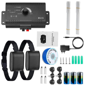 Dual Collar Electric Dog Fence System with 1.2 Acre Range Safe