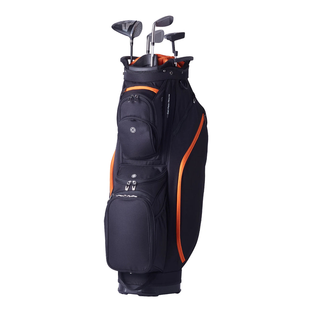 36" Golf Cart Bag with 14-Way Dividers and 13 Storage Pockets Black
