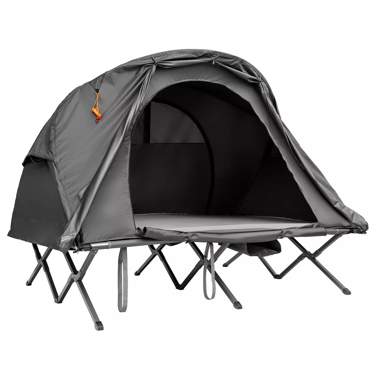 2-Person Camping Tent Cot Set with Rain Cover Mattress & Carry Bag