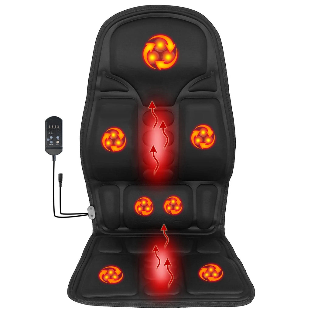 Vibrating Heated Massage Seat Cushion 7 Motors for Home & Car Comfort