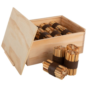 20-Pack Natural Pine Fire Starter Sticks with Storage Box for Camping & Fire Pits
