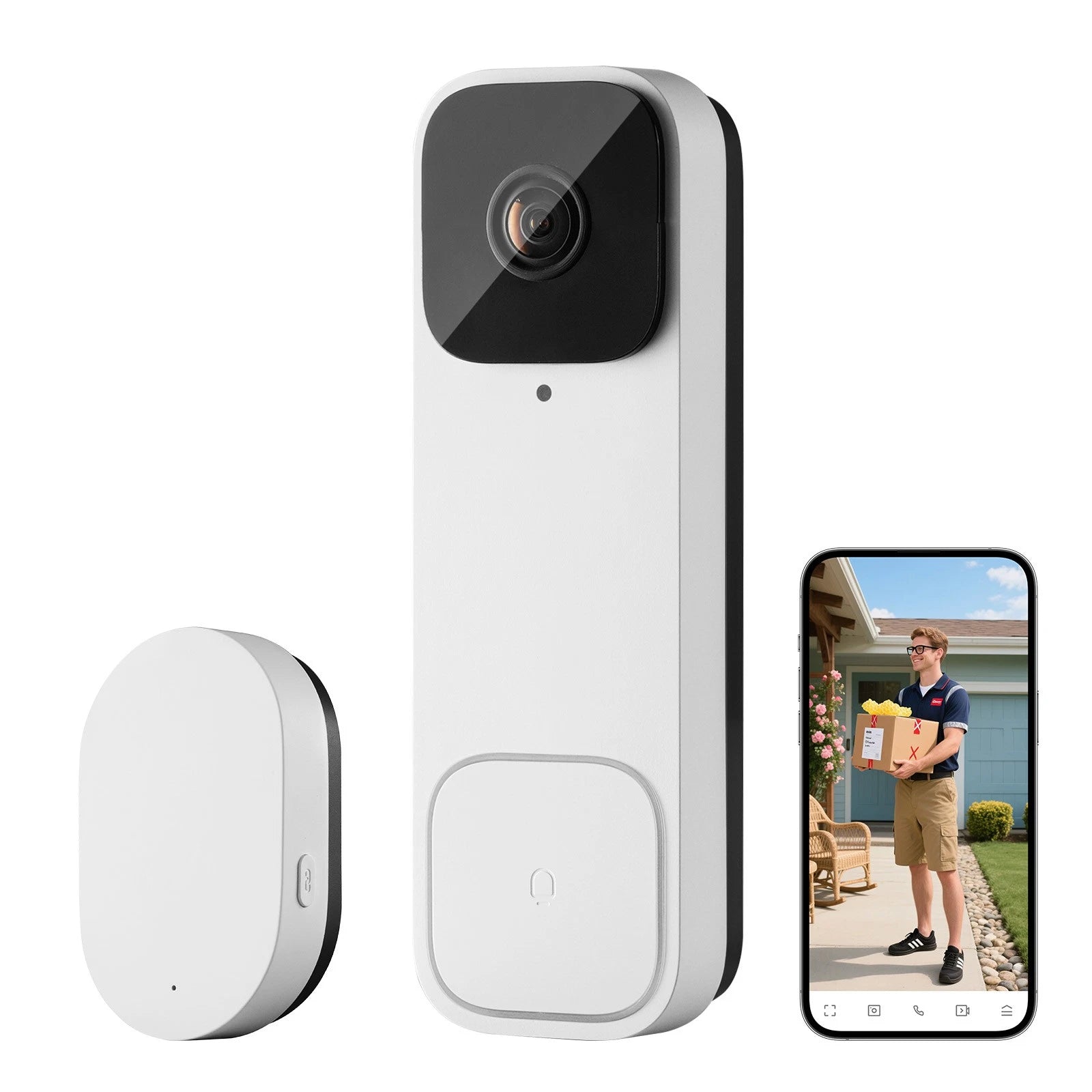 2K Wireless Video Doorbell Camera with 170° View & Smart Detection Pro