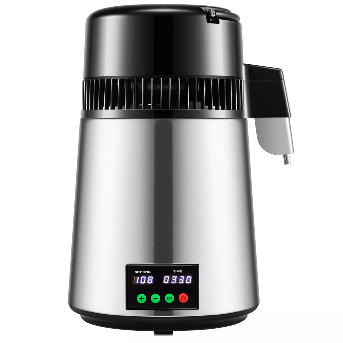 4L Home Water Distiller with Timer Temp Display & Glass Container