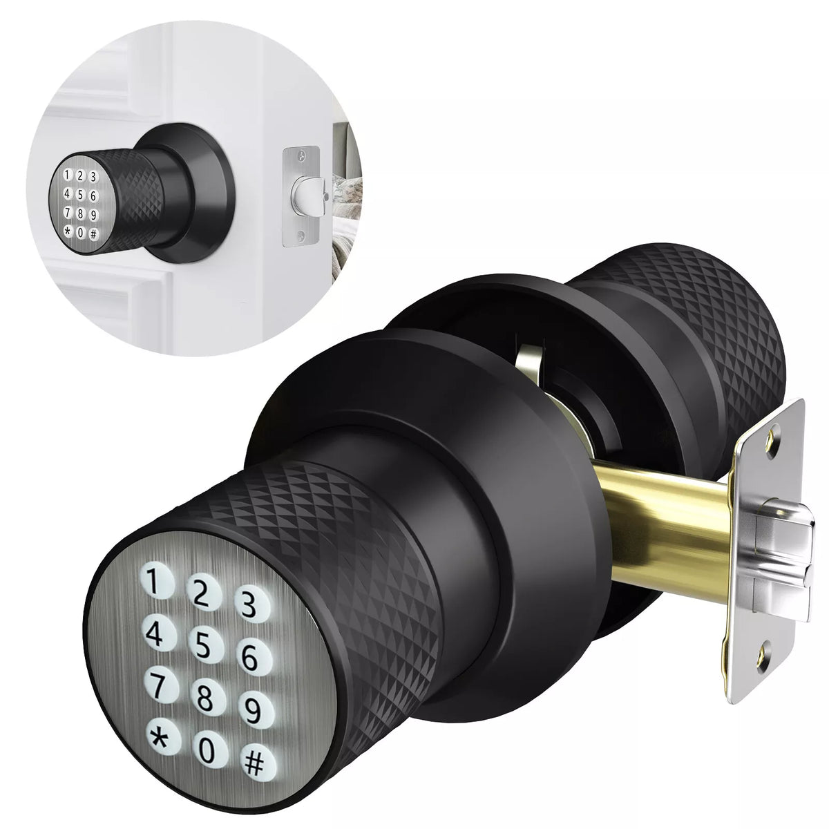 Keyless Touchscreen Door Lock Code Access and Backup Keys