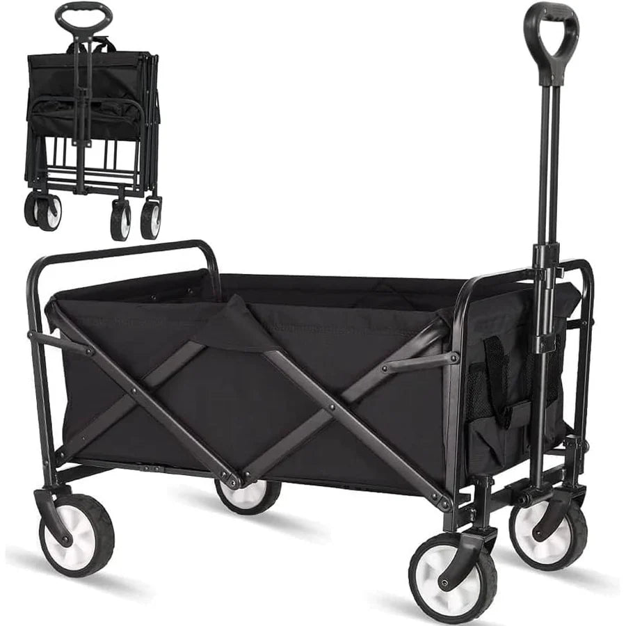 Lightweight Collapsible Wagon Utility Cart with Wheels Black