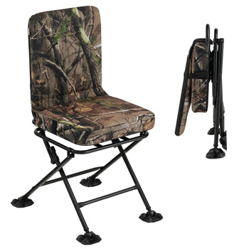 Folding 360° Swivel Hunting Chair with Silent Rotation and All-Terrain Pads