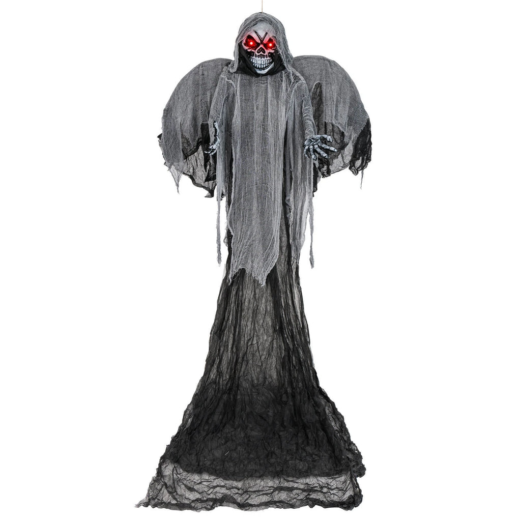12.1FT Giant Hanging Skeleton Ghost with Sound Effects and Red LED Eyes