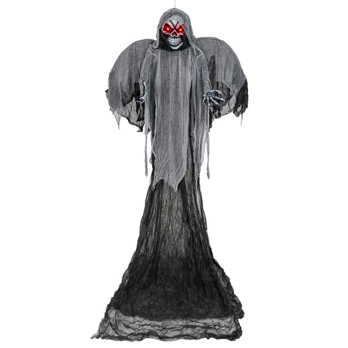 12.1FT Giant Hanging Skeleton Ghost with Sound Effects and Red LED Eyes