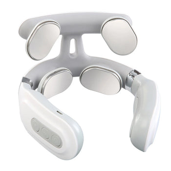 Wireless Heated Neck Massager 5 Modes Pain Relief with 4 Nodes