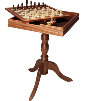 Wooden 3-in-1 Game Table for Chess, Checkers, and Backgammon Play