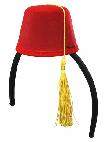 Red Fez Hat Headband & Magic Lamp Set Costume Accessory Kit