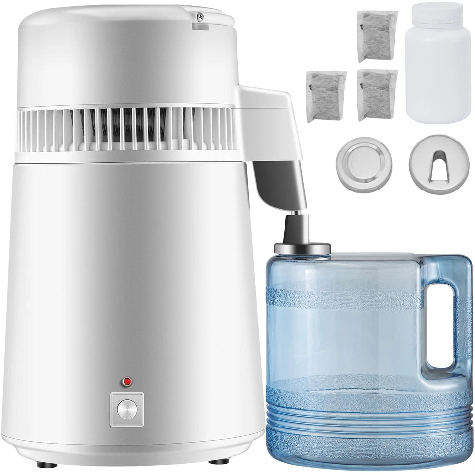 4L Water Distiller 750W Stainless Steel Countertop Pure Water Unit