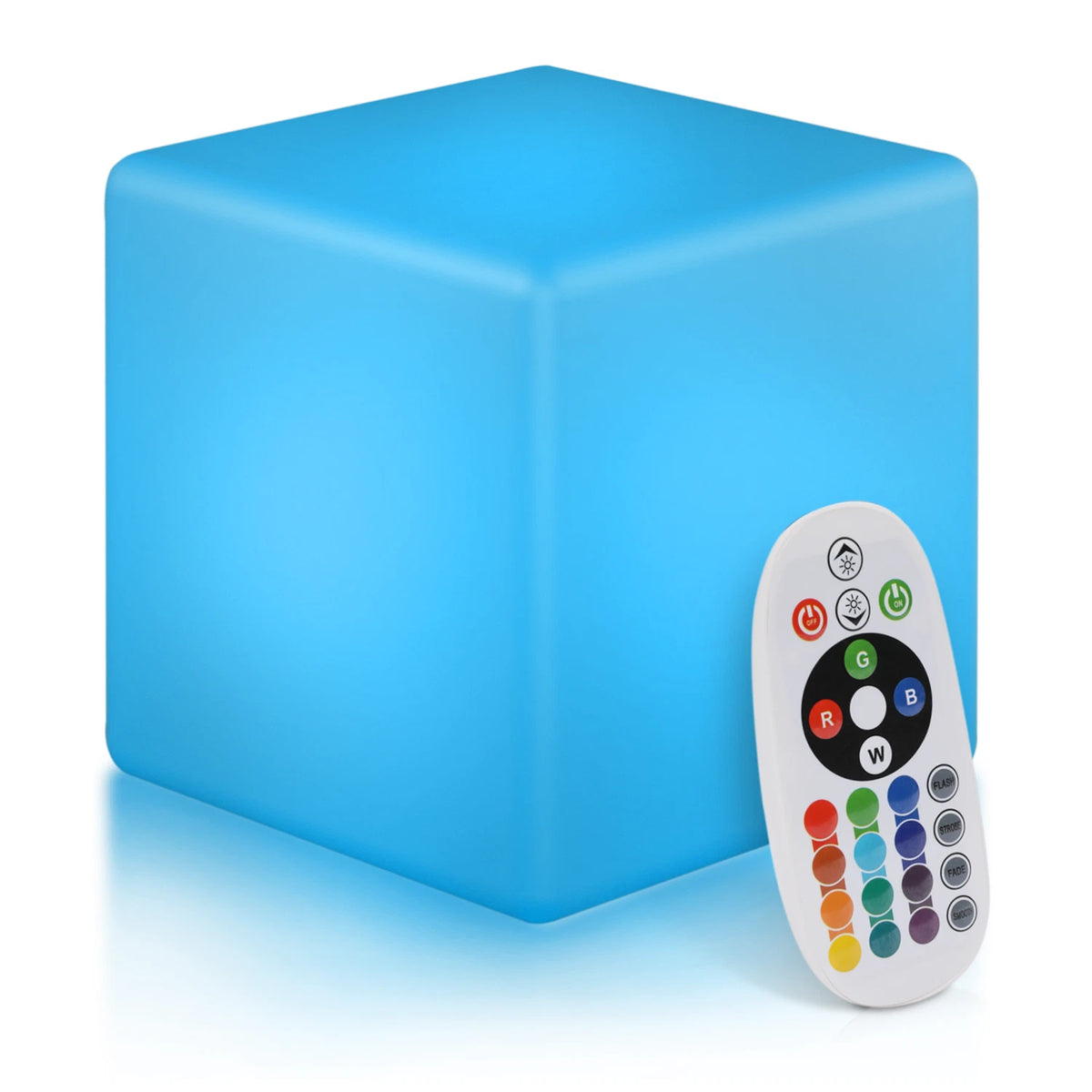 16" LED Cube Bar Stool Chair with Remote Control and 16 RGB Colors