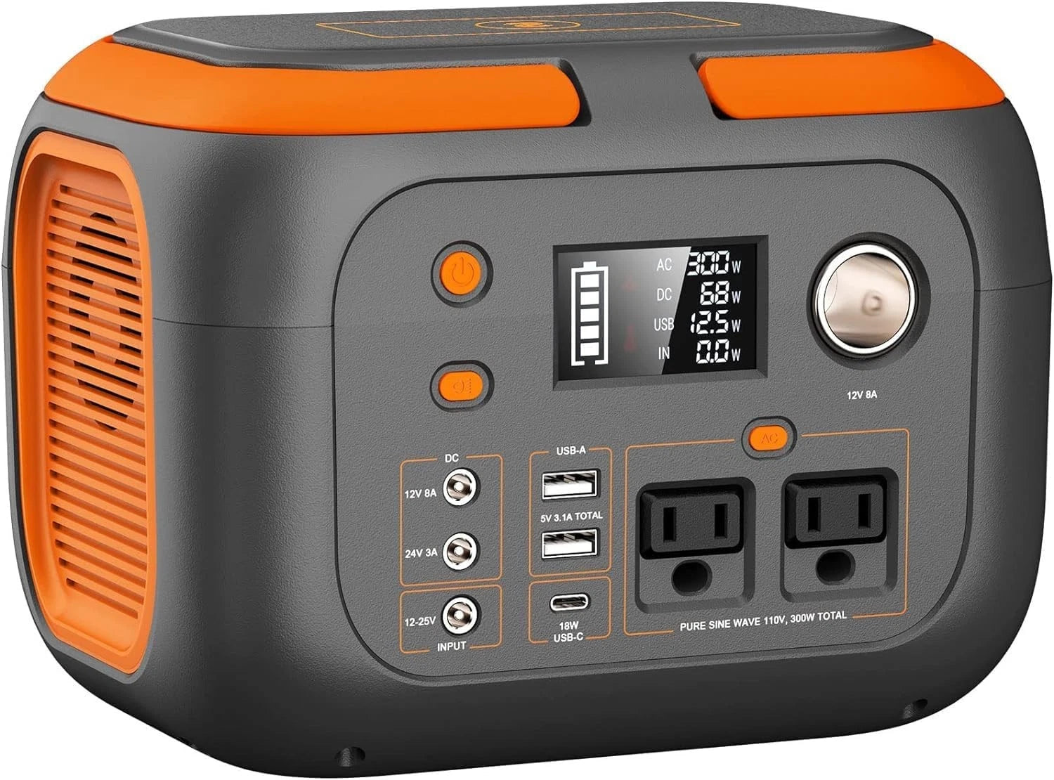 Portable Power Station 260Wh Backup Battery with AC Outlet 300W