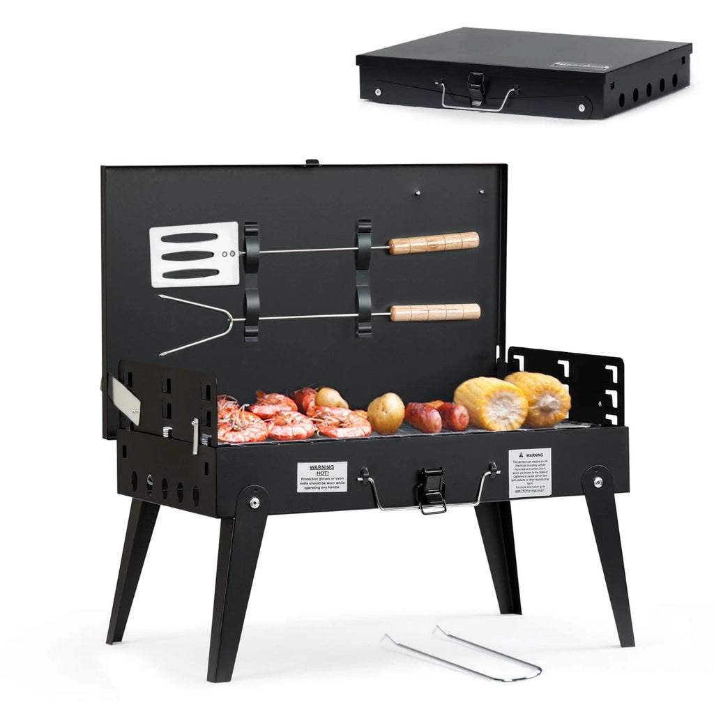 Charcoal Grill Portable Tabletop BBQ for Camping Foldable Compact