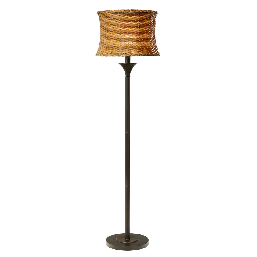 59.5" Indoor & Outdoor Basket-Weave Floor Lamp Tropical Style Light