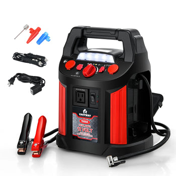 1500A Jump Starter with Air Compressor, Power Bank, USB Ports & LED Light