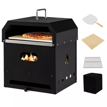 4-in-1 Outdoor Pizza Oven Fire Pit & BBQ Cooker