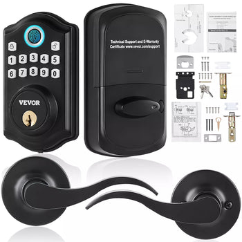 Smart Fingerprint Door Lock Keypad Biometric Access Dual Handles