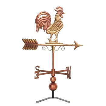 Outdoor Rooster Weathervane Metal Wind Direction Indicator Roof Mount