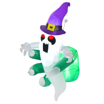 3.6FT Lighted Halloween Inflatable Ghost Window Decoration with LEDs
