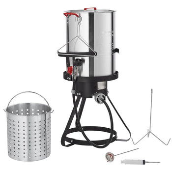 30Qt Propane Turkey Fryer Set with Aluminum Pot & 54,000 BTU Burner