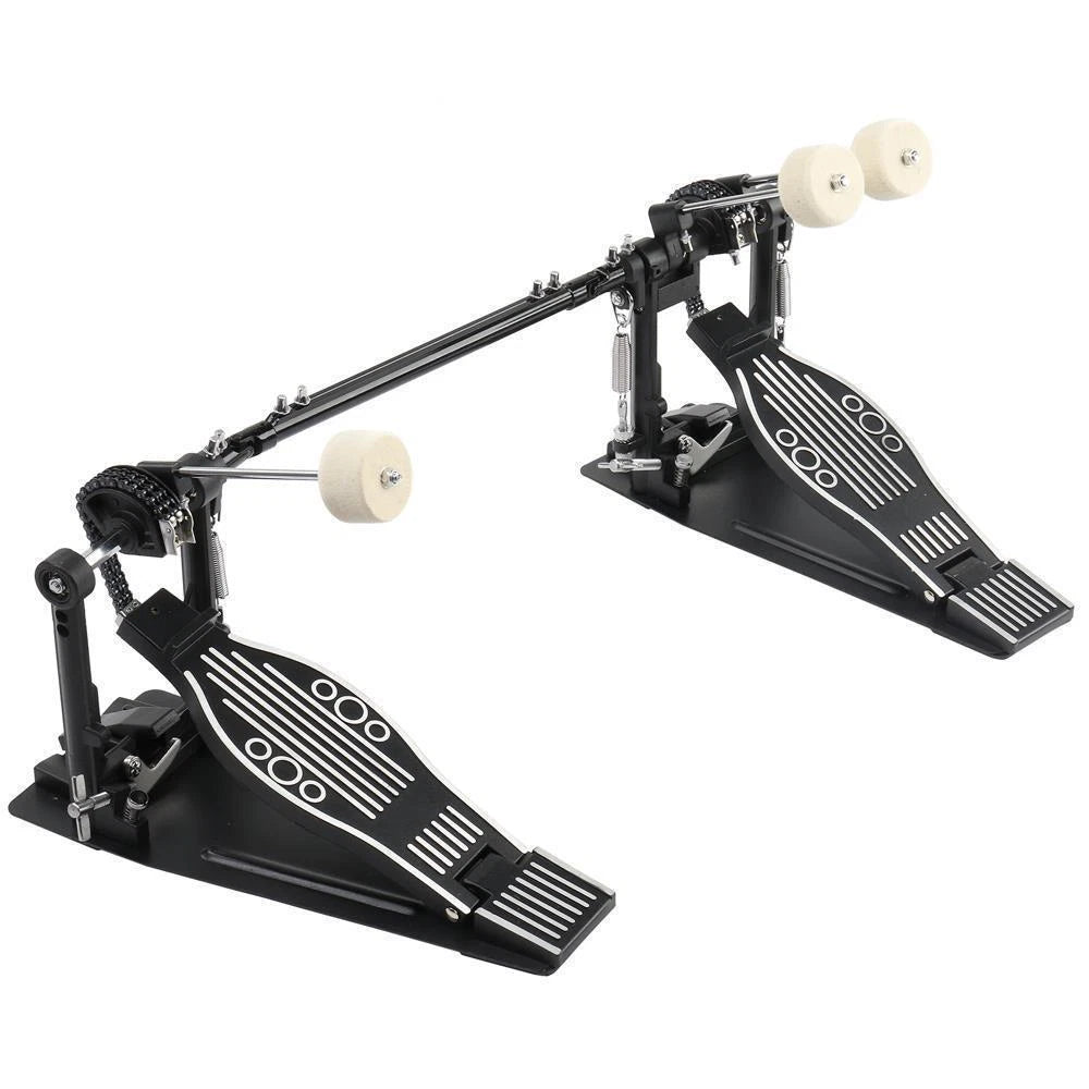 Heavy Duty Double Kick Drum Pedal Dual Chain Bass Foot Percussion