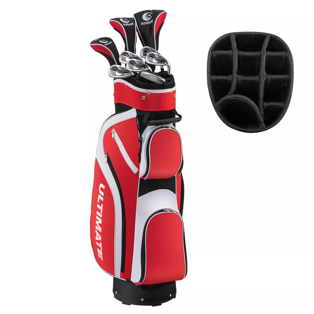 10-Piece Red Women’s Golf Club Set with Bag, Driver & Hybrid Clubs