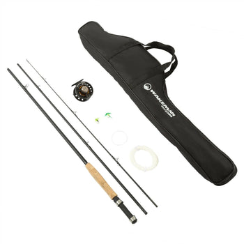 8ft 3-Piece Fly Fishing Rod and Reel Combo with Case & Flies
