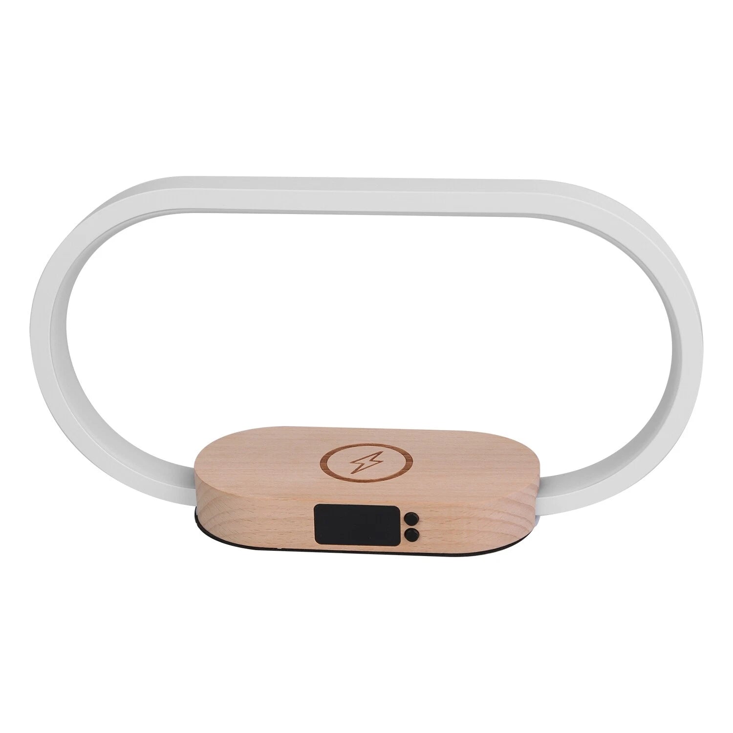 Modern LED Bedside Lamp with Wireless Charger, USB Port & Clock Hub