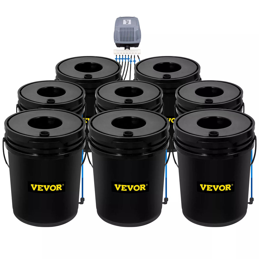 8-Bucket DWC Hydroponic System 5 Gallon Capacity