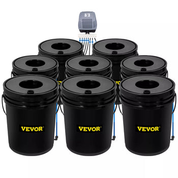 8-Bucket DWC Hydroponic System 5 Gallon Capacity