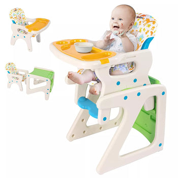 3-in-1 Adjustable Baby High Chair with Removable Tray