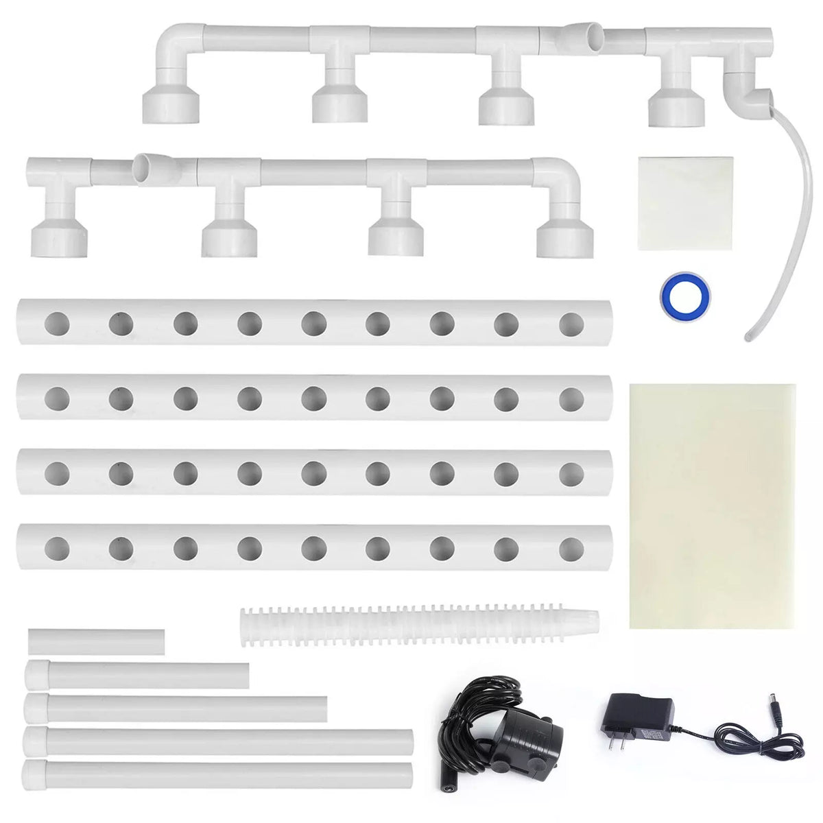 36-Site Hydroponic Grow Kit 4-Layer PVC System with Timer