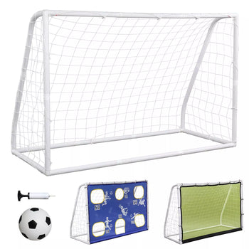 3-in-1 6x4FT Youth Soccer Goal with Ball, Pump & Target Cloth Set