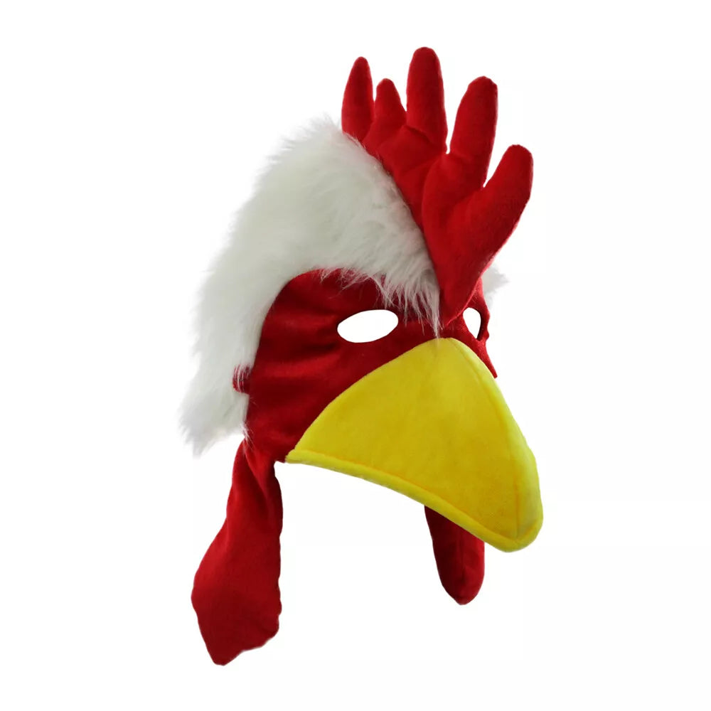 Adult Rooster Hat with Beak and Wattles Halloween Costume Accessory